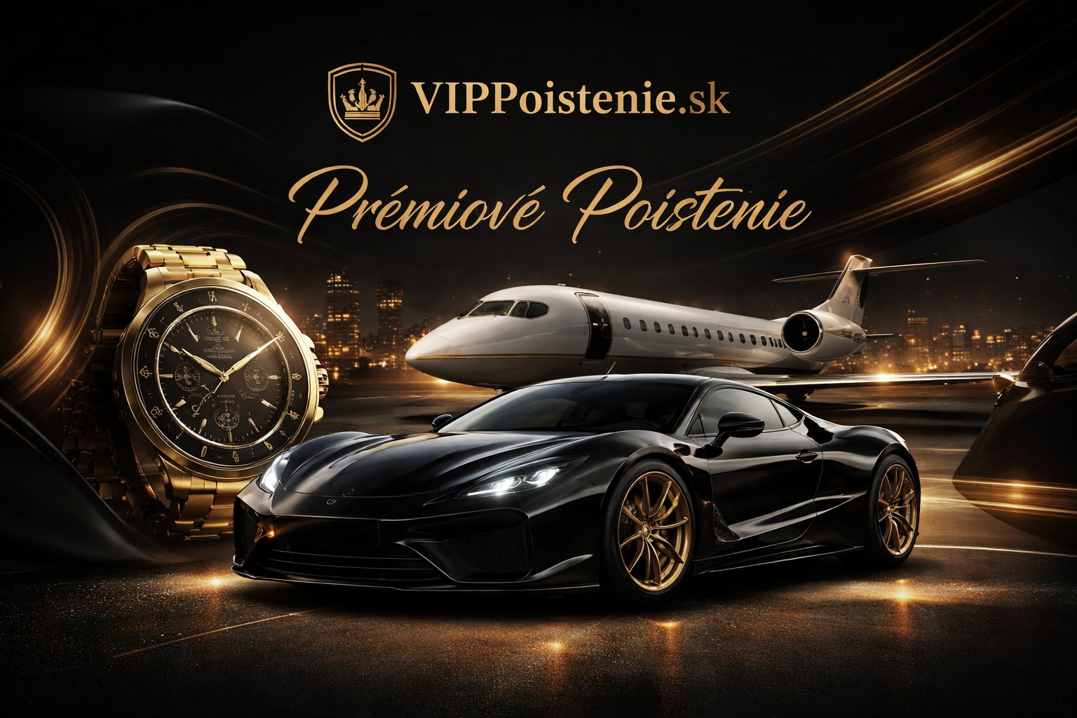 Prémiové poistenie VIP – luxusné auto, privátne lietadlo, zlaté hodinky